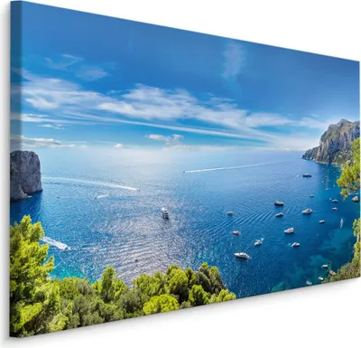 Produktbild von Fabelhafte Canvas LEINWAND BILDER 70x50 cm XXL Kunstdruck Meer Segelboote Sonne