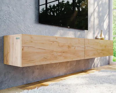 Obrázok produktu pre TV stolík 210 (2x105) cm DUB MATT TV stolík Závesný alebo stojaci Závesný stolík Stolík do obývačky Nástenná skrinka