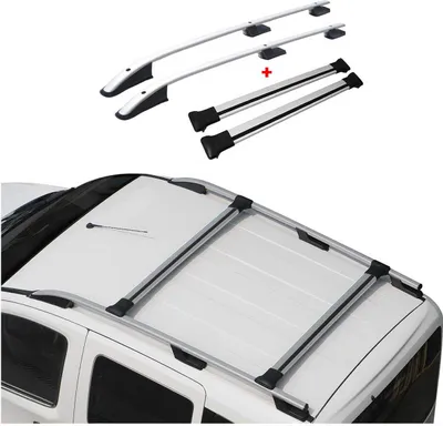 Image de Rampes de toit + barres de toit pour Mitsubishi L200 Sport 2015-2025 aluminium argent 4x