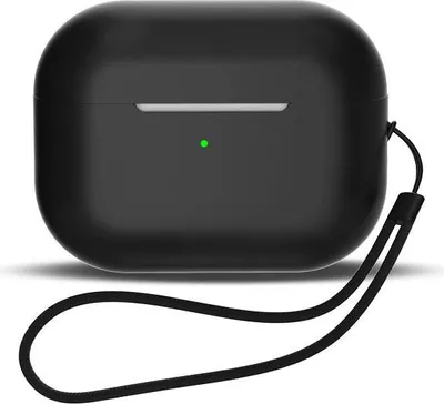 Obrázok produktu pre Silikónové puzdro pre Airpods 1 / Airpods 2 + šnúrka na zápästie - čierne