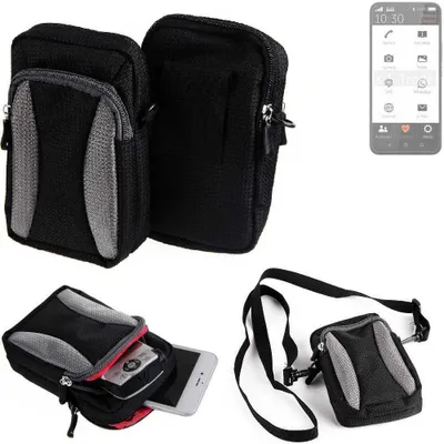 Produktbild von K-S-Trade Holster Schutz Hülle kompatibel mit Gigaset GS5 Senior Handy Hülle Gürteltasche Umhängetasche mit Zusatzfach schwarz