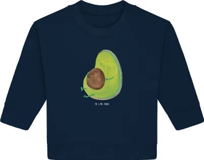 Produktbild von Mr. & Mrs. Panda Organic Baby Pullover Avocado Pfeifen 24. - 36. Monat - French Navy - Geschenk, Bullover, Schwanger, Diät, Abnehmen