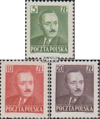 Produktbild von Briefmarken Polen 1950 Mi 547,548,551 postfrisch Boleslaw Bierut