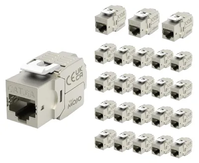 CAT6A STP Keystone RJ45 Module, 24 Stück, 10 Gbit/s, werkzeuglos