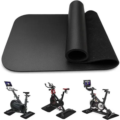 Productafbeelding van Vloerbeschermingsmat 70x28cm - 6 mm dikte - Schokbestendig - Antislip - Robuust PVC - Geschikt voor fitnessapparatuur - Fitnessmat