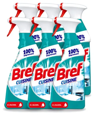 Produktbild von 6 x Bref Küchen-Reinigungsspray - Fettlöser mit Alkohol - 750 ml - Vorteilspackung - 6 Stücke