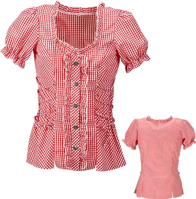Produktbild von Trachtenbluse Amy rot-weiß kariert