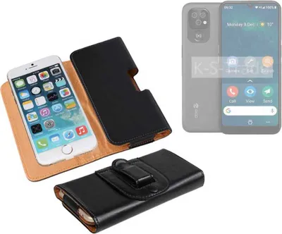 Produktbild von K-S-Trade Schützhülle Handyhülle kompatibel mit Doro 8100 Holster Gürtel Tasche Schutzhülle Handy-Tasche Smartphone Case Seitentasche schwarz 1x