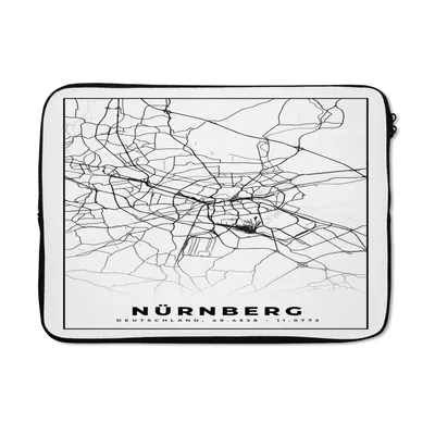 Produktbild von MuchoWow® Laptop Hülle 13 Zoll Karte - Nürnberg - Karte - Stadtplan Laptoptasche - Laptophülle - Sleeve - Rundumschutz