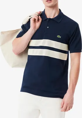 Produktbild von LACOSTE SHORT SLEEVED RIBBED COLLAR Blau