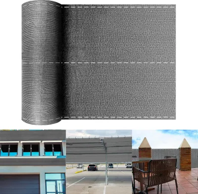 Produktbild von FIVMEN 1,8x10m Zaunblende Sichtschutz Tennisblende Grün HDPE 150 g/m² Sonnenschutz Windschutz mit Kabelbinder für Garten, Sportplatz, Maschendrahtzaun (1,2x10m, Grau)