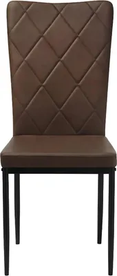 Image de Chaise de salle à manger Delio - Lot de 4 Chaises de salle à manger pivotantes - Cuir marron foncé - Dossier haut - Cuisine & salle à manger