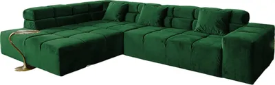 Produktbild von KAWOLA Sofa NEVADA Ecksofa Velvet smaragd Recamiere links