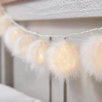 LED-Lichterkette, 10 warmweiße Kugeln, Timer, 2,3 m, Indoor