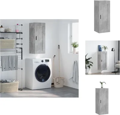 Immagine prodotto di vidaXL Armadio a muro grigio cemento 34,5x34x90 cm materiale legno - Credenze