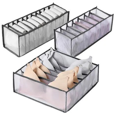Obrázek produktu pro Organizéry do zásuvek na spodní prádlo, sada 3 kusů s omyvatelnými úložnými boxy