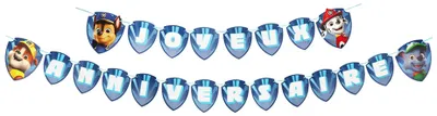 Obrázek produktu pro Girlanda PAW Patrol k narozeninám, modrá, 2,50 m x 16 cm -