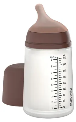 Immagine prodotto di Suavinex - Biberon per neonati - Serie Zero Zero - Flusso medio - 270 ml - Colore blu intenso | Biberon