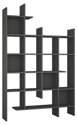 Image de Bibliothèque en bois « Manco » - 122 x 25 x 188 cm - Anthracite