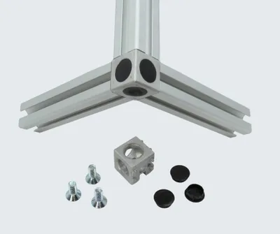 Produktbild von Würfelverbinder 30 - 3D für 30er Aluprofile Nut 8 inkl. Verschraubung
