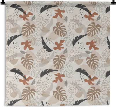 Produktbild von MuchoWow® Wandteppich Wandbehang Sommer - Blätter - Abstrakt 150x150 cm Tapisserie Dekoration Wandtuch - Wohnaccessoires - Modernes