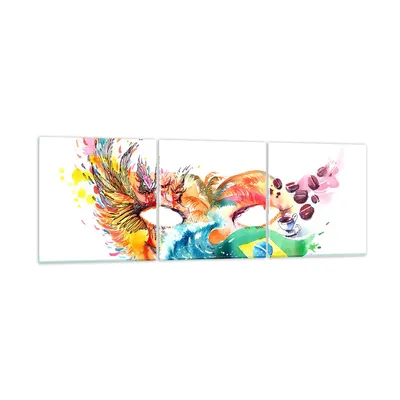 Produktbild von Bilder auf glas - Flagge Karneval Brasilien - 90x30cm - Glasbilder - Wandbilder - Kunstdruck - zum Aufhängen bereit - Wanddekoration aus Glas - Glas Bilder - Wandbild auf Glas - GCA90x30-3036