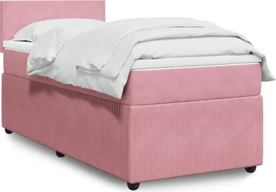 Produktbild von Boxspringbett mit Matratze Rosa 90x190 cm Samt, Klassische Betten 2024 Neu DesignMöbel