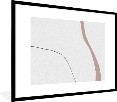 Produktbild von MuchoWow® Gerahmtes Poster Linie - Pastell - Gestaltung 80x60 cm - Poster mit Schwarzem Bilderrahmen Wandposter Rahmen Foto Bilder - Schlafzimmer-Dekorationen - Fotoposter
