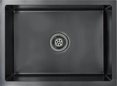 Produktbild von vidaXL Küchenspüle, Edelstahl, Schwarz, Handgefertigt, 59x44x20 cm, schallisoliert, für Unterbau, Einbau & flächenbündig, X-Rinnen-Design, 3 mm