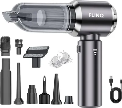 Produktbild von FlinQ FlinQ Dustbuster Cordless V3 - Handstaubsauger - Saugen & Blasen - Staubsauger - Beutelloser Staubsauger - Autostaubsauger - Airduster - HEPA-Filter - inkl. Zubehör
