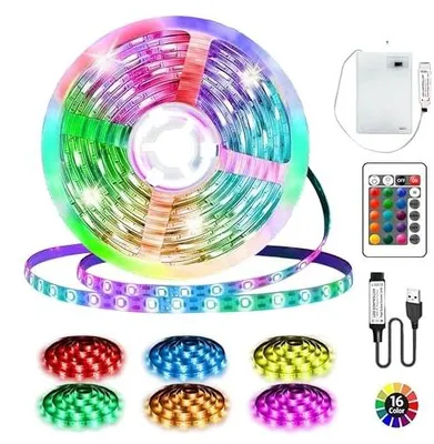 Zdjęcie produktu dla Taśma LED rgb 3 metry 90 diod pilot zdalny na baterie USB