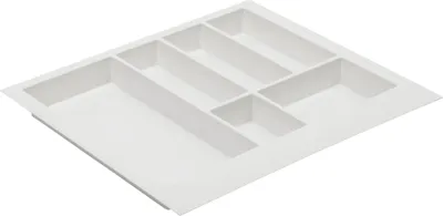 Produktbild von GTV - Schubladeneinsatz Axispace I Besteckkasten für Schubladen Besteckeinsatz Schubladeneinsatz Küche I Küchenschrank aus Kunststoff Besteckkasten Besteckaufbewahrung I Weiß 540 x 472 mm