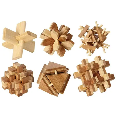 Produktbild von Bartl Bambus-Puzzle-Set Knobelspiel Holzpuzzle