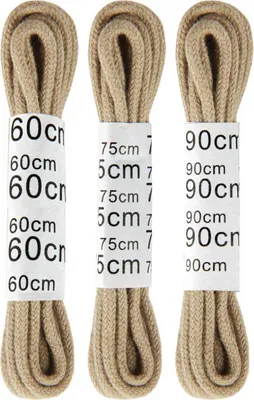 Image de Lacets standard "3 paires" - Beige 60cm/75cm/90cm - Rond