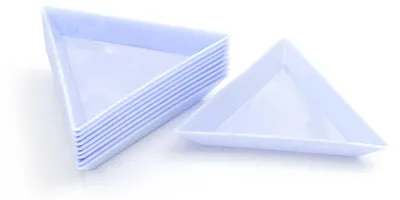 Produktbild von Vintageparts Schmuckschale Dreieck aus blauem Kunststoff, 10 Stück