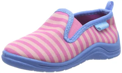Produktbild von Playshoes geringelt, Uni-Kinder Niedrige Hausschuhe, Pink (Pink/Türkis 792),