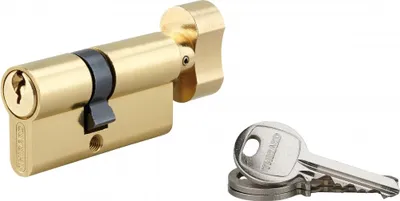 Image de Cylindre de serrure à bouton SA, 35Bx25mm, anti-arrachement, laiton, 3 clés - THIRARD
