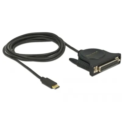 Zdjęcie produktu dla DeLOCK 62980, Czarny, USB C, DB25, 1,8 m
