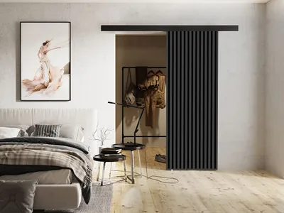 Obrázek produktu pro Posuvné interiérové dveře MIDLAND - 70 cm, antracitové / černé