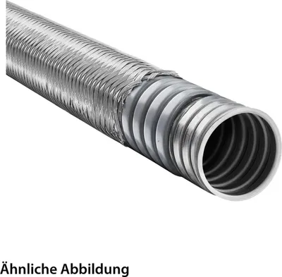 Productafbeelding van FLEXA SPR-PVC-EDU-AS metalen beschermingsbuis met PVC-mantel en staalvlecht, AD 21,0 mm, ID 16,0 mm, met ingeklikt profiel