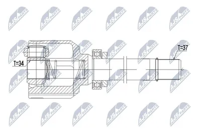 Produktbild von NTY Gelenksatz Antriebswelle Vorne Rechts passend für PEUGEOT 308 SW II NPW-PE-038