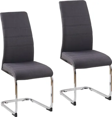 Produktbild von Schwingstuhl SallyC 2er Set Grau, hohe Rückenlehne, Höhe 99 cm, Sitzhöhe 47,5 cm