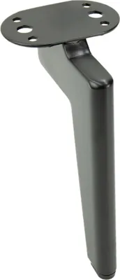 Image de Pied de meuble Loft Design en noir mat, hauteur 15 cm, construction métallique stable avec patins de protection, idéal pour les intérieurs modernes, style minimaliste et finition élégante