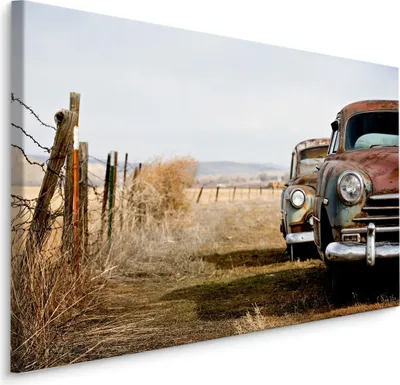 Zdjęcie produktu dla Obraz do salonu SAMOCHODY retro pojazdy 3D Ozdoba Abstrakcyjna  70x50cm