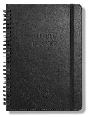 Image de Agenda quotidien, modèle "À faire", format A5, couleur gris foncé, 120 jours, reliure spirale, papier 120g