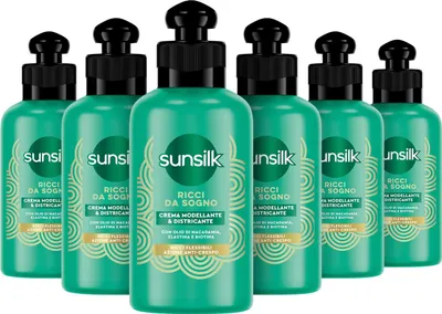 Produktbild von Sunsilk, Entwirrungscreme für Traumlocken, Creme für definierte Locken, ohne Ausspülen, Active Fusion-Formel mit Macadamia-Öl, 6x 200 ml