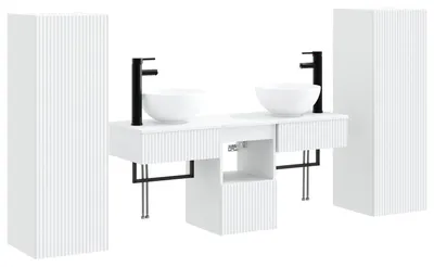 Produktbild von vidaXL Badezimmermöbel-Set 5 stk. Weiß 33 x 34,5 x 100 cm
