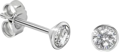 Produktbild von Solitär Ohrstecker Silber 925 Ohrringe mit Zirkonia 3 mm