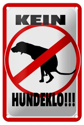 Produktbild von Blechschild Hinweis 12x18cm Kein Hundeklo Tiere Hund