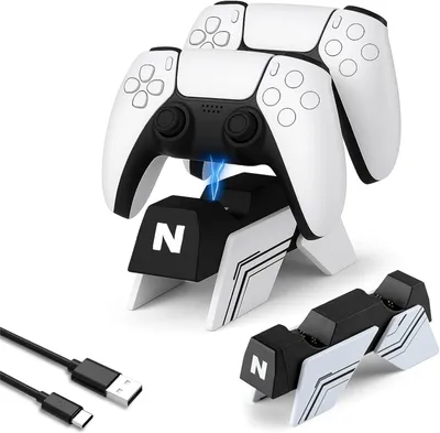 Produktbild von Ladestation – Kompatibel mit PlayStation 5 – Edge-Controller – Ladegerät für Controller – Weiß